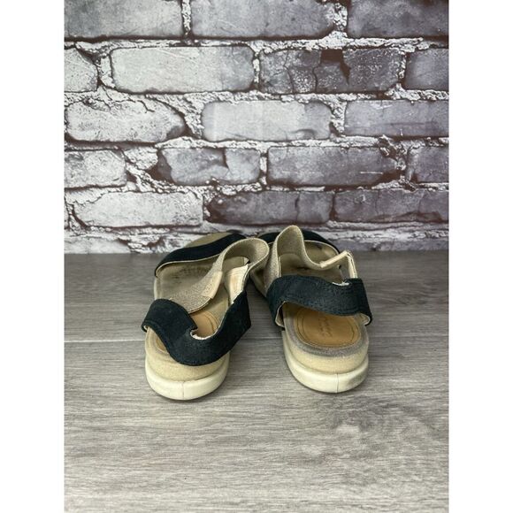 Ecco Flowt 2 Black Gray Leather Strappy Slip On Comfort Sandals Women Sz 39EU/8M - Picture 4 of 16